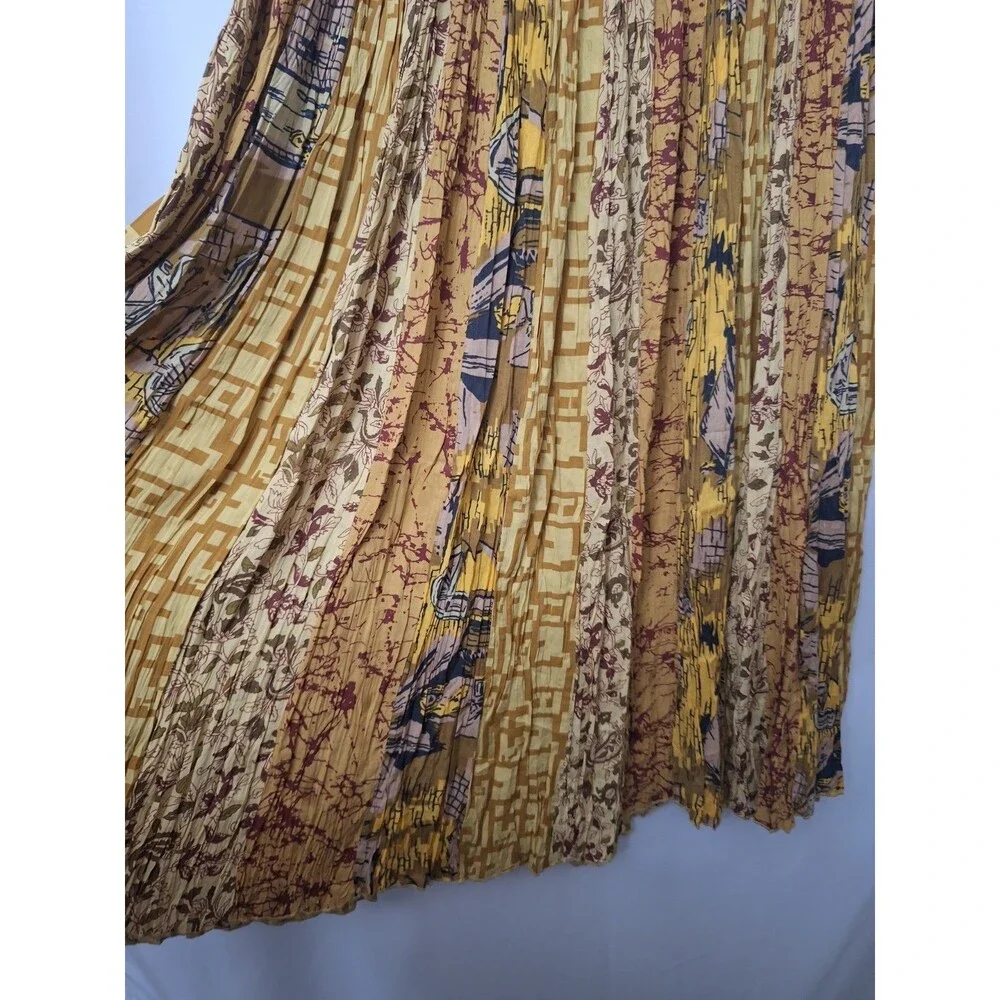 Soft Surroundings Patchwork Batik Beaded Maxi Skirt Sz Petite Small Boho Hippie